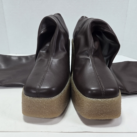 Stella McCartney Skyla Stretch Alter Mat Dark Brown Over-the-Knee Boots Size 7 - Picture 10 of 16